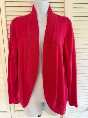 Liz Clairborne Fushia Open Cardigan Size L